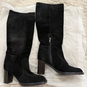 Aquatalia Black Suede Heeled Boots